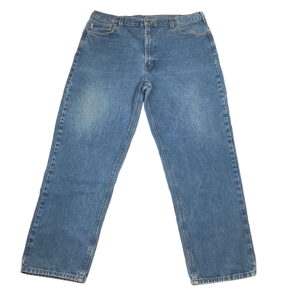 Carhartt Mens Blue Denim Relaxed Fit Jeans 42x32 Actual 40x31 B160 DST